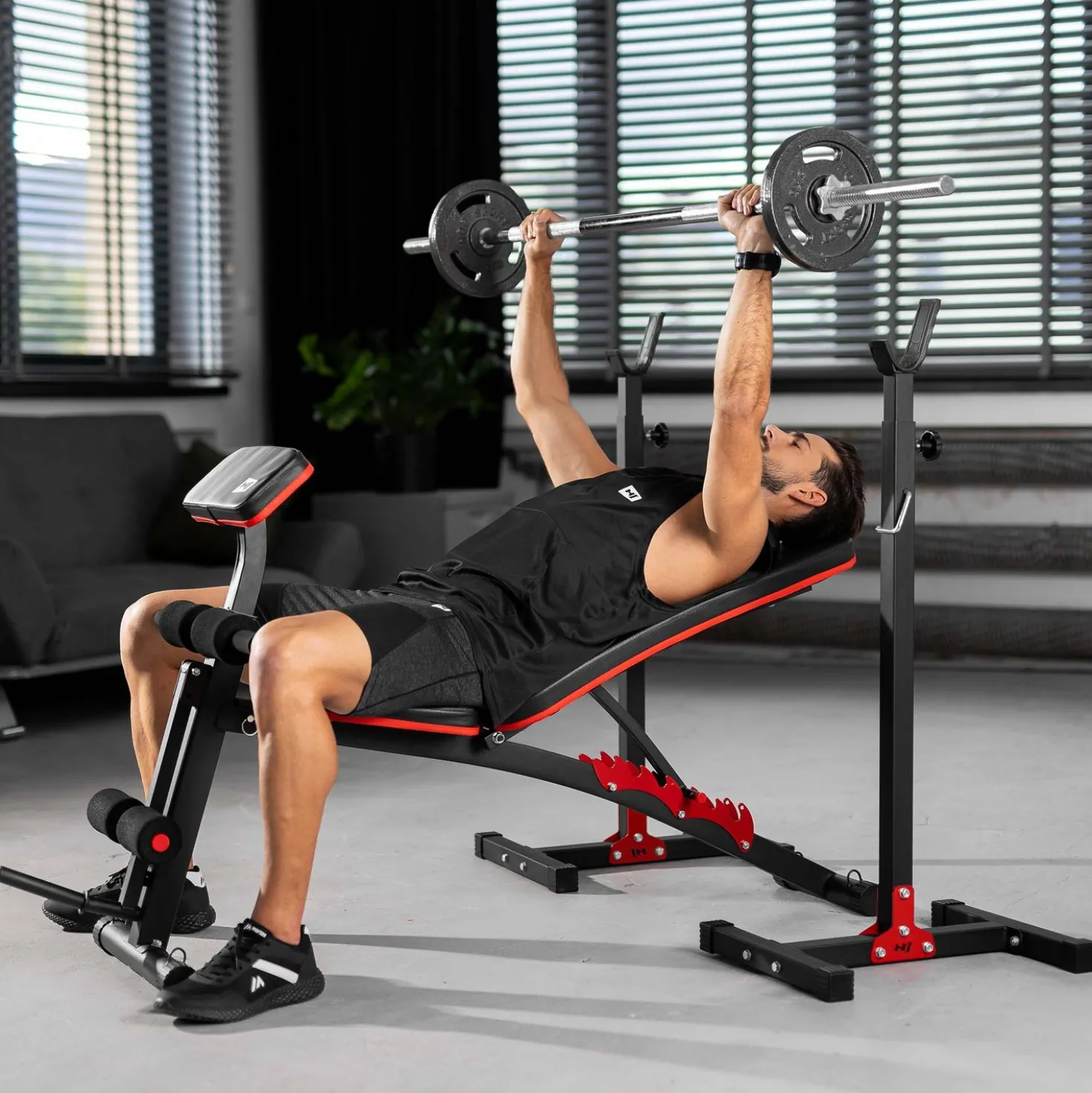 Ławka do ćwiczeń Hop-Sport HS-1035 z modlitewnikiem