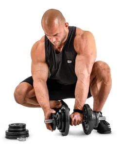 Hantla żeliwna strong Hop-Sport 1x20kg z rękawiczkami