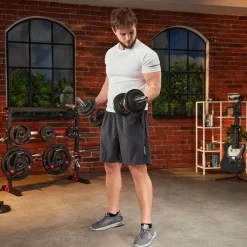 Hantle żeliwne strong Hop-Sport 2x10kg z rękawiczkami