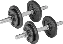 Hantle żeliwne strong Hop-Sport 2x10kg z rękawiczkami