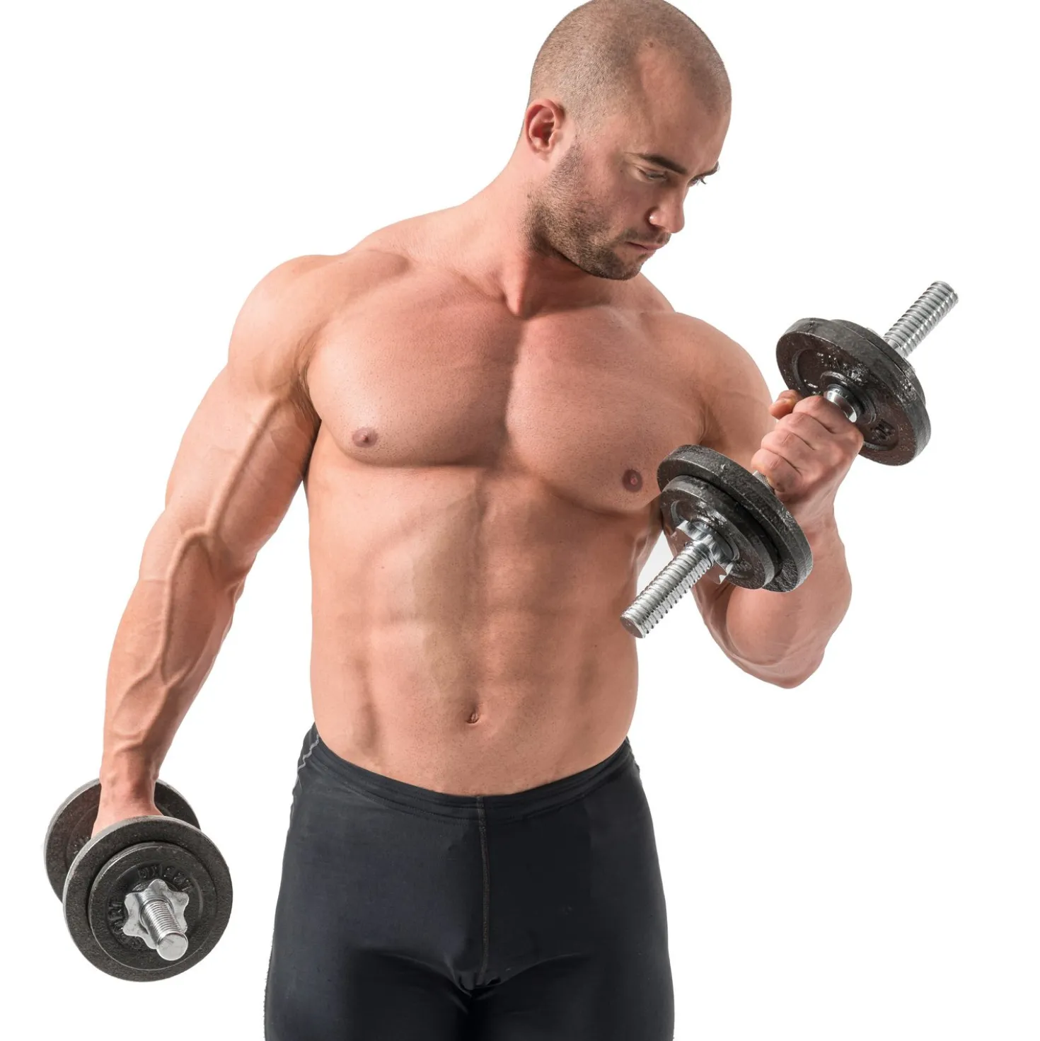 Hantle żeliwne strong Hop-Sport 2x15kg z rękawiczkami