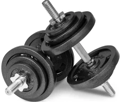 Hantle żeliwne strong Hop-Sport 2x20kg z rękawiczkami