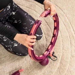 Hula-hop z obciążeniem i licznikiem ciemnoróżowe