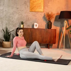 Mata do ćwiczeń fitness NBR 2cm - czarna - 190x60 cm, antypoślizgowa