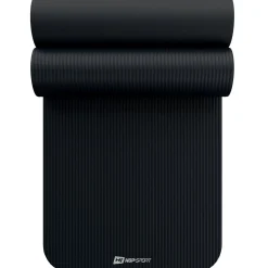 Mata do ćwiczeń fitness NBR 2cm - czarna - 190x60 cm, antypoślizgowa