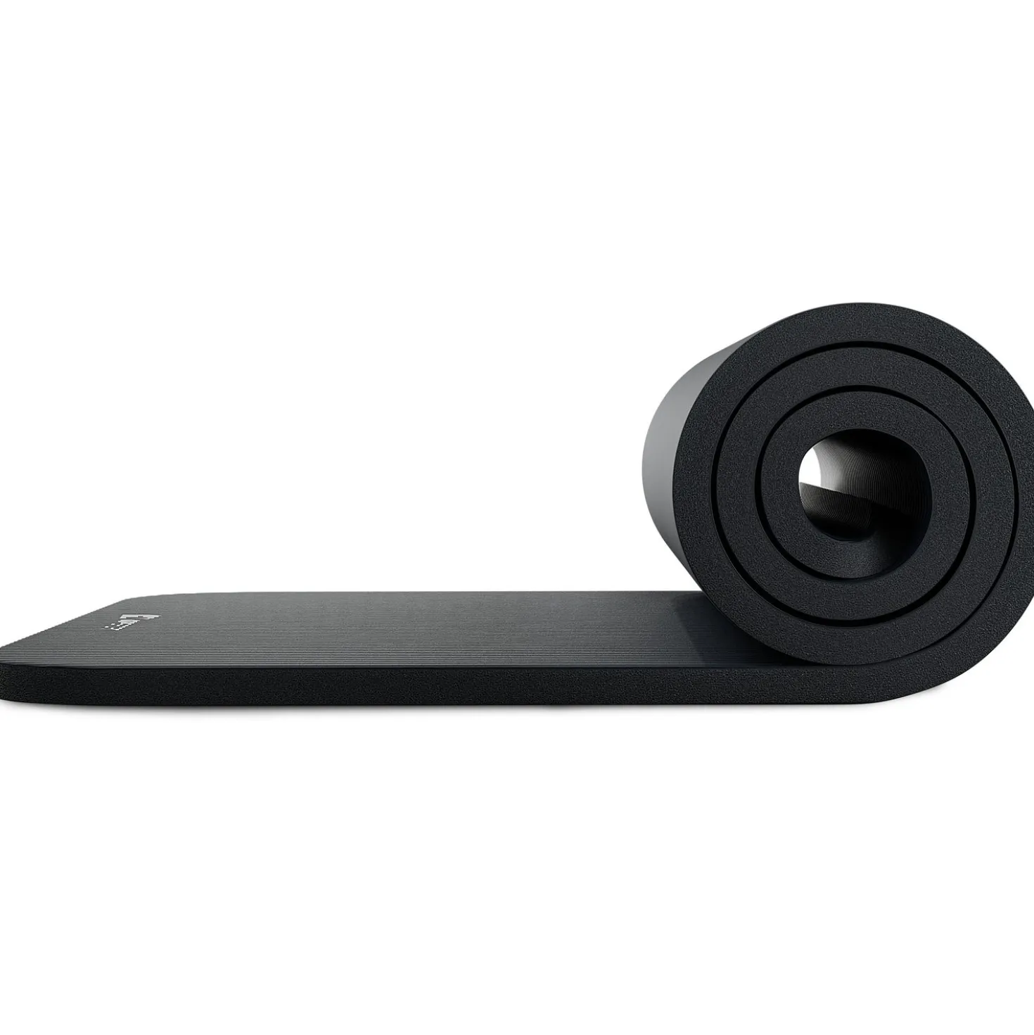 Mata do ćwiczeń fitness NBR 2cm - czarna - 190x60 cm, antypoślizgowa