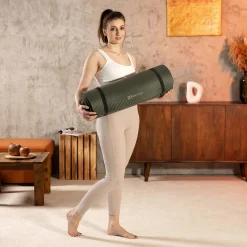 Mata fitness NBR 1cm - butelkowa zieleń - 190x60 cm