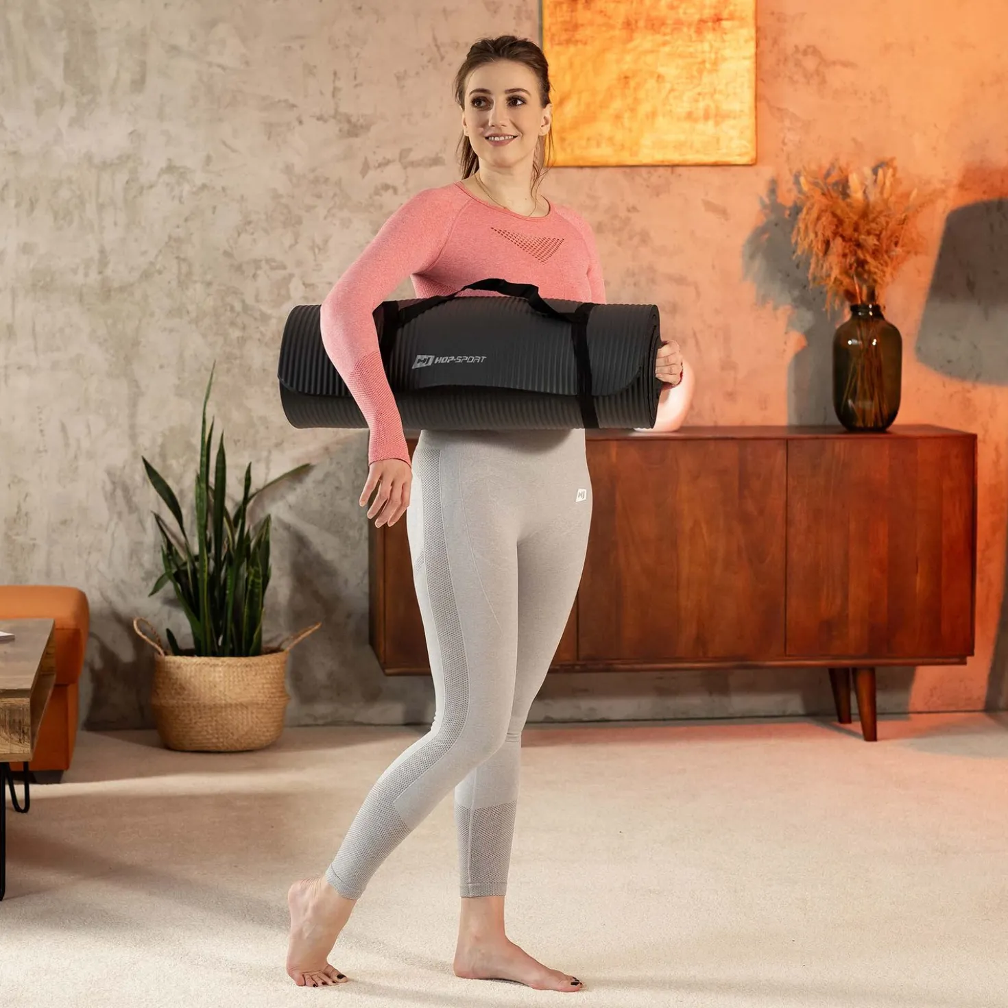 Mata fitness NBR 1,5cm - czarna - 190x80cm