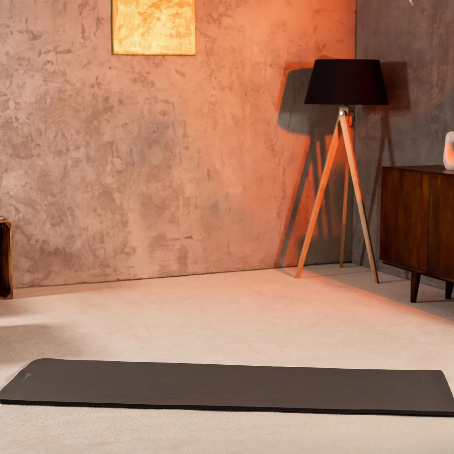Mata fitness NBR 1cm - szara - 190x60 cm