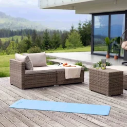 Mata fitness TPE 0,6cm niebiesko/jasnoniebieska