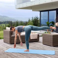Mata fitness TPE 0,6cm niebiesko/jasnoniebieska