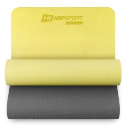 Mata fitness TPE 0,6cm żółto/szara