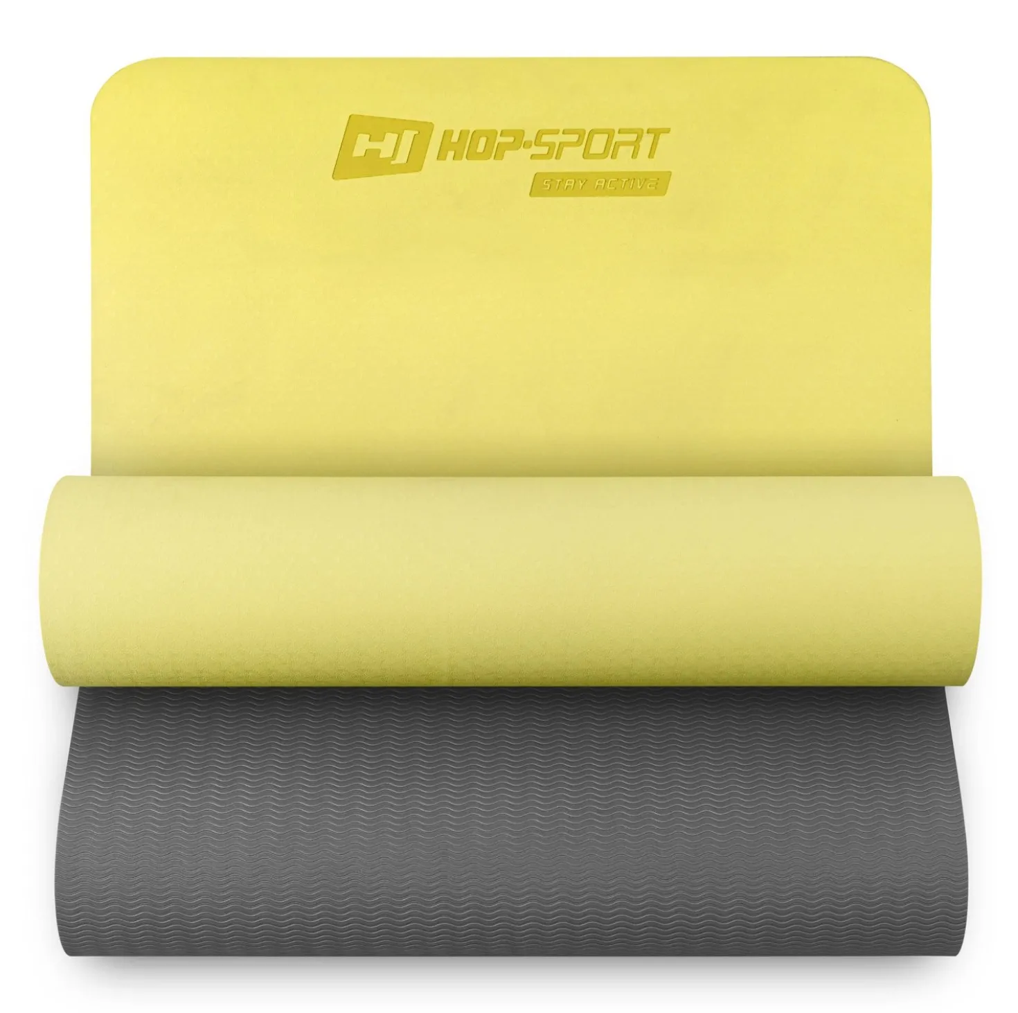 Mata fitness TPE 0,6cm żółto/szara