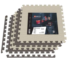 Mata puzzle EVA 1cm brązowo/beżowa - 4 sztuki