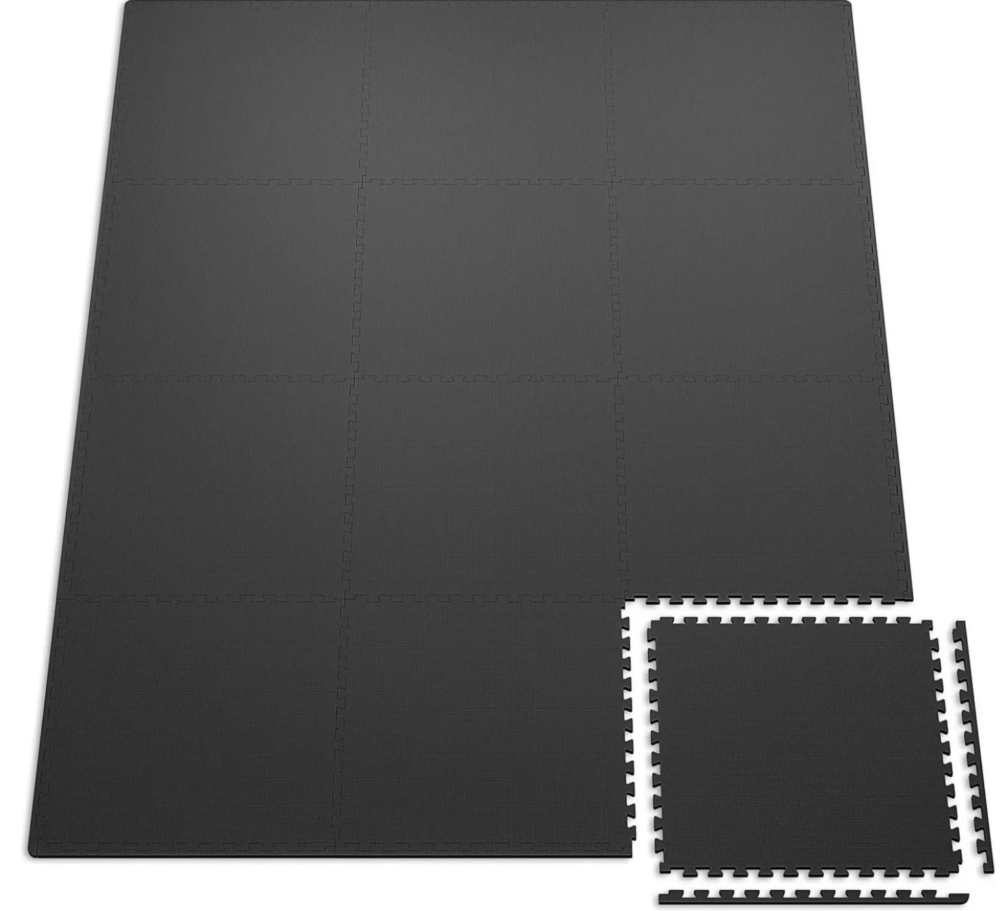Mata puzzle EVA 1cm czarna - 12 sztuk