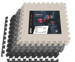 Mata puzzle EVA 1cm czarno/biało/szara - 9 sztuk