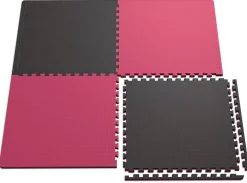 Mata puzzle EVA 2cm czarno/czerwona - 4 sztuki
