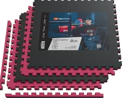 Mata puzzle EVA 2cm czarno/czerwona -12 sztuk