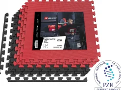 Mata puzzle EVA 1cm czarno/czerwona - 6 sztuk