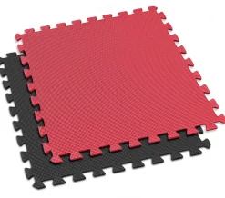 Mata puzzle EVA 1cm czarno/czerwona - 6 sztuk