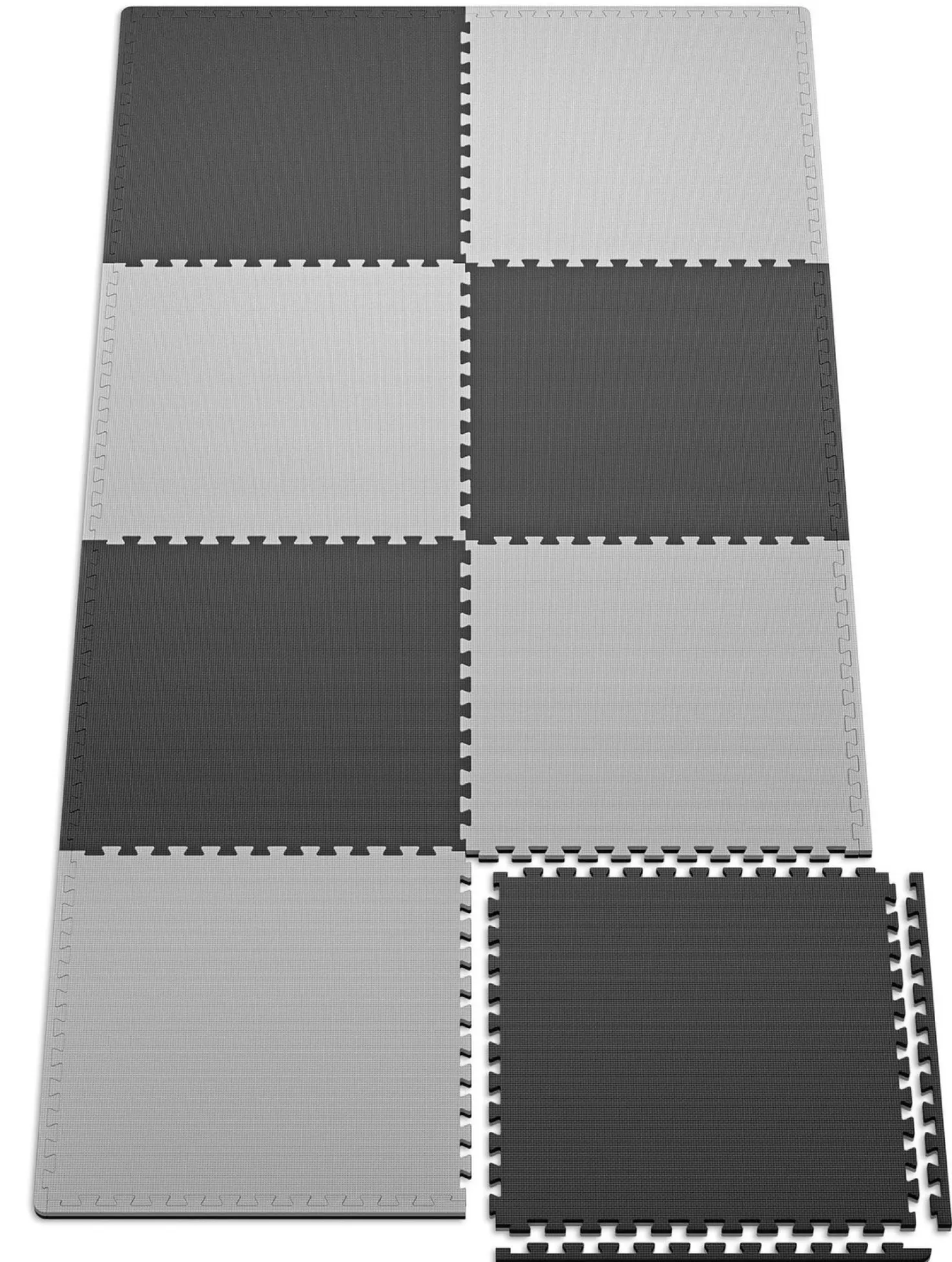 Mata puzzle EVA 2cm czarno/szara - 8 sztuk