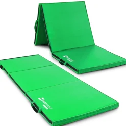Materac gimnastyczny składany miękki z rzepami 5cm - zielony
