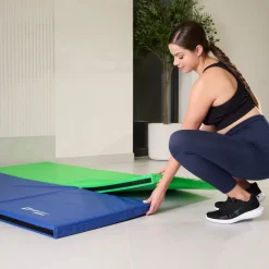 Materac gimnastyczny składany miękki z rzepami 5cm - zielony