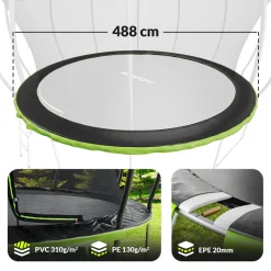 Osłona sprężyn 488 cm / 16ft HS-TSC016DZ Czarna/Zielona