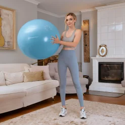 Piłka fitness 65cm z pompką - niebieska