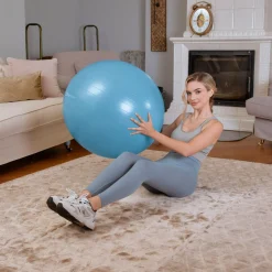 Piłka fitness 65cm z pompką - niebieska