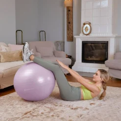 Piłka fitness 65cm z pompką - różowa