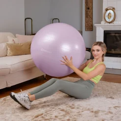 Piłka fitness 85cm z pompką - różowa
