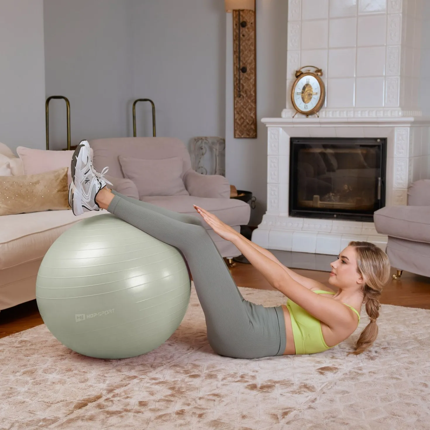 Piłka fitness 65cm z pompką - zielona