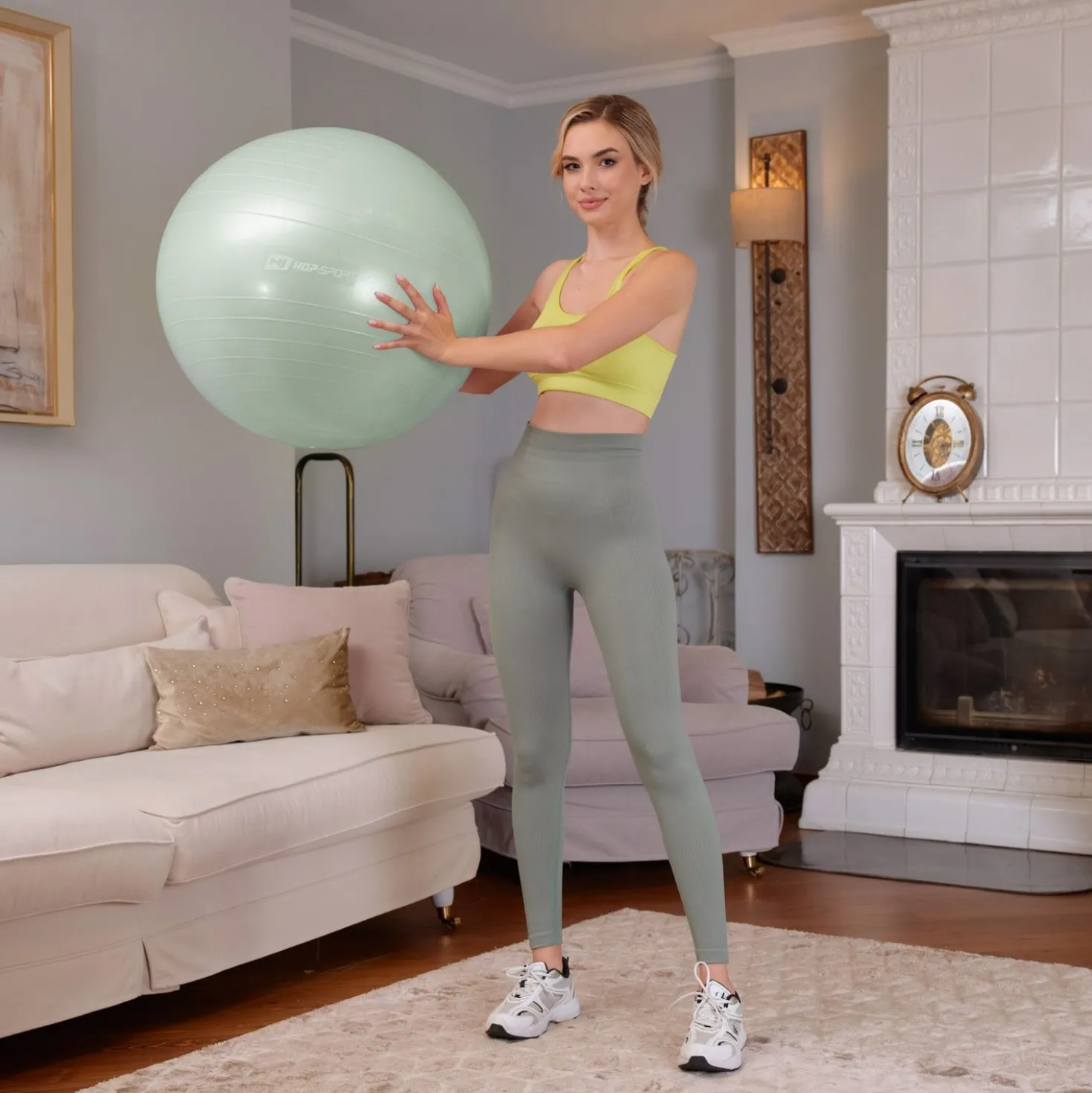 Piłka fitness 65cm z pompką - zielona