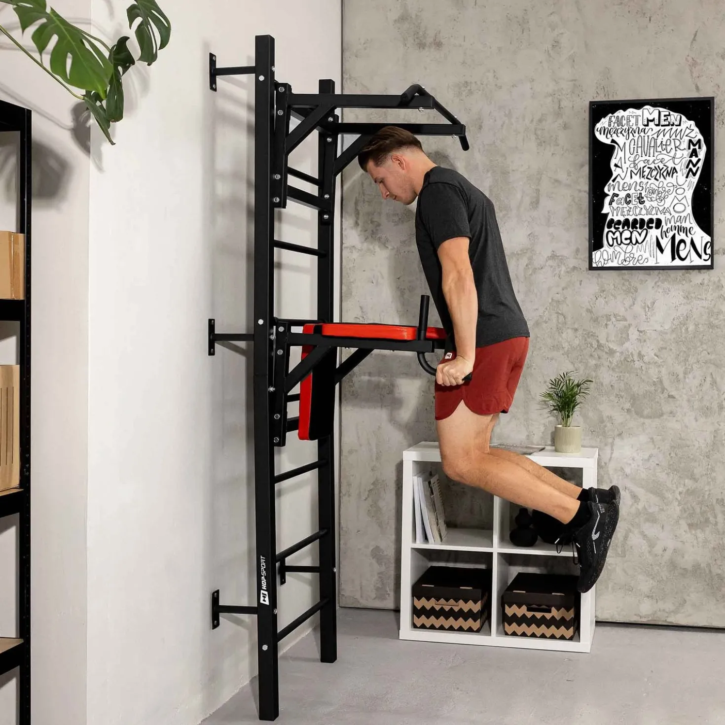 Poręcze treningowe z drabinką HS-1008K
