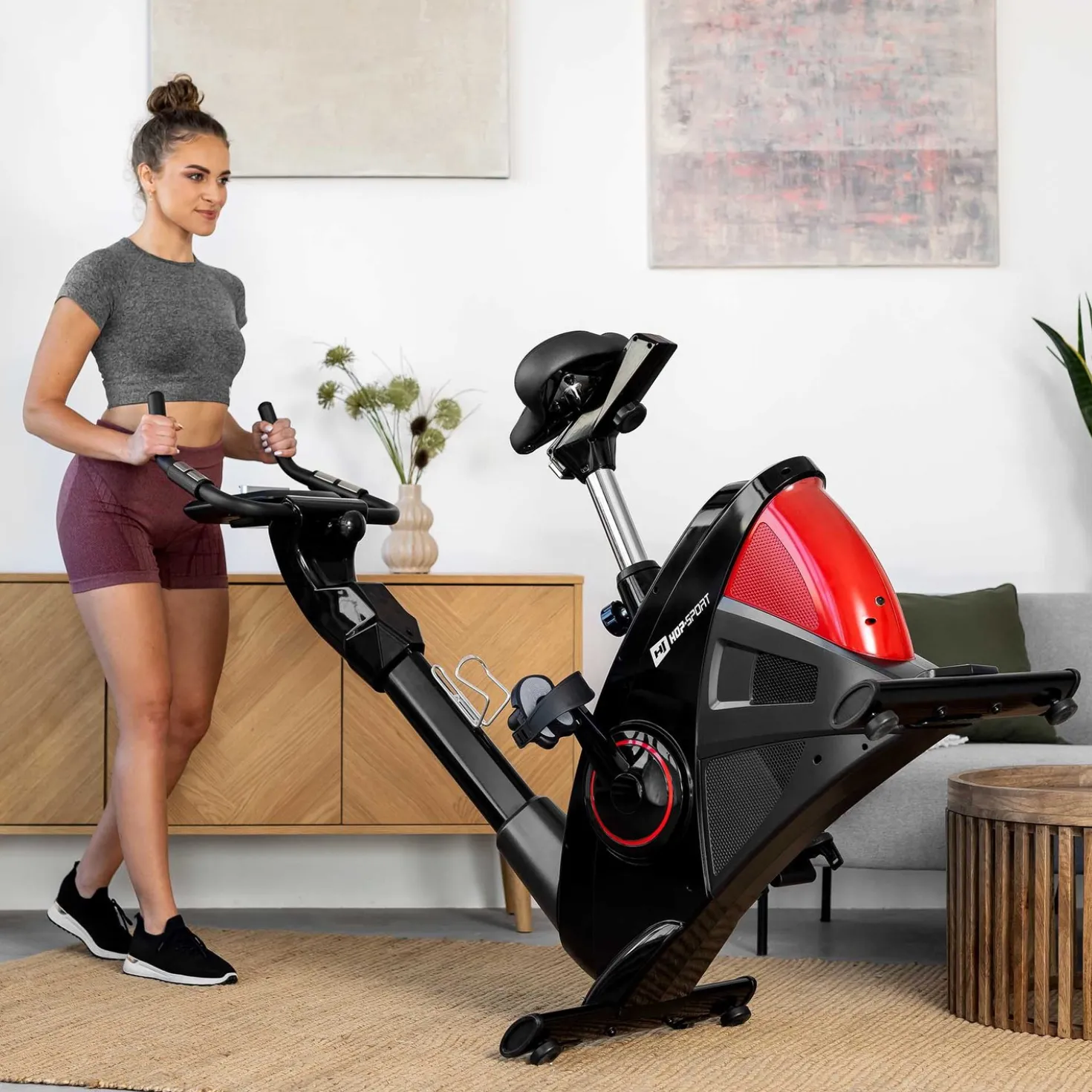 Rower elektryczno-magnetyczny HS-090H Apollo czerwony
