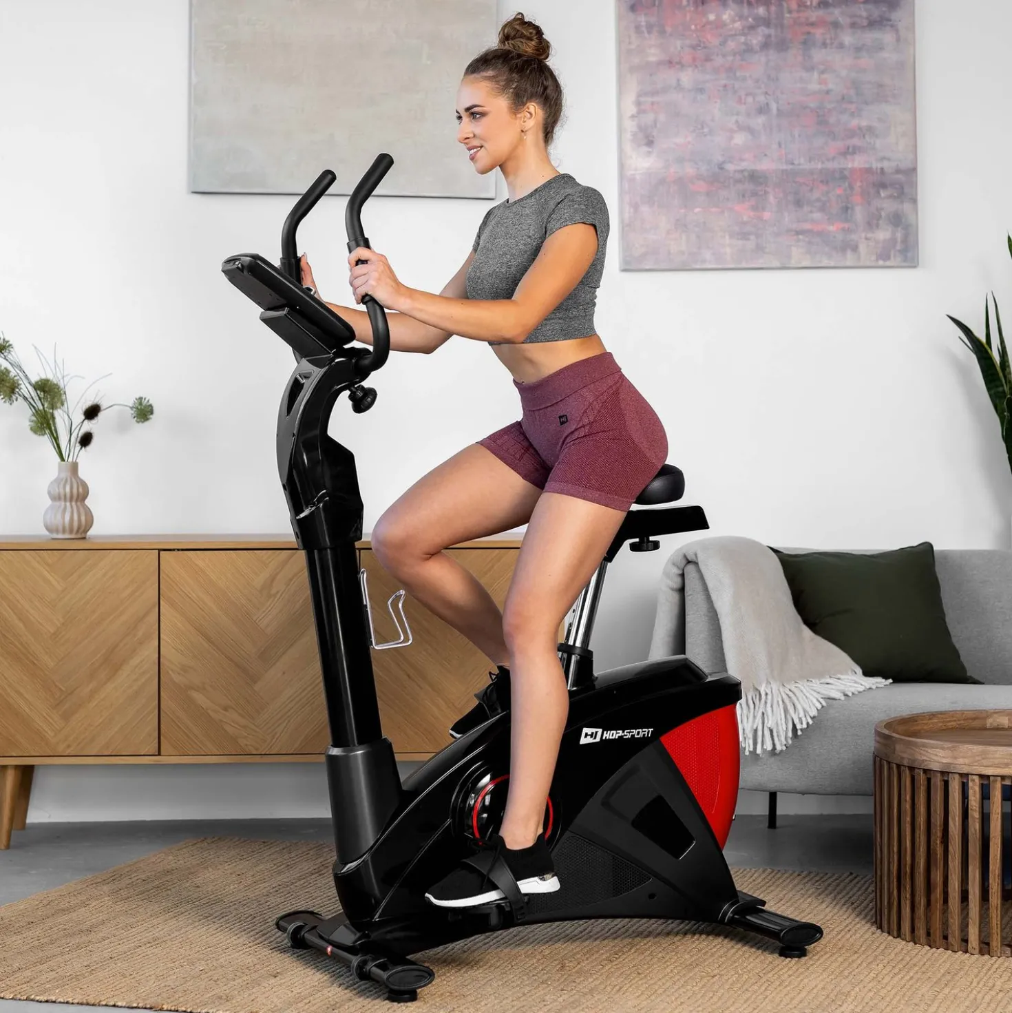 Rower elektryczno-magnetyczny HS-090H Apollo czerwony