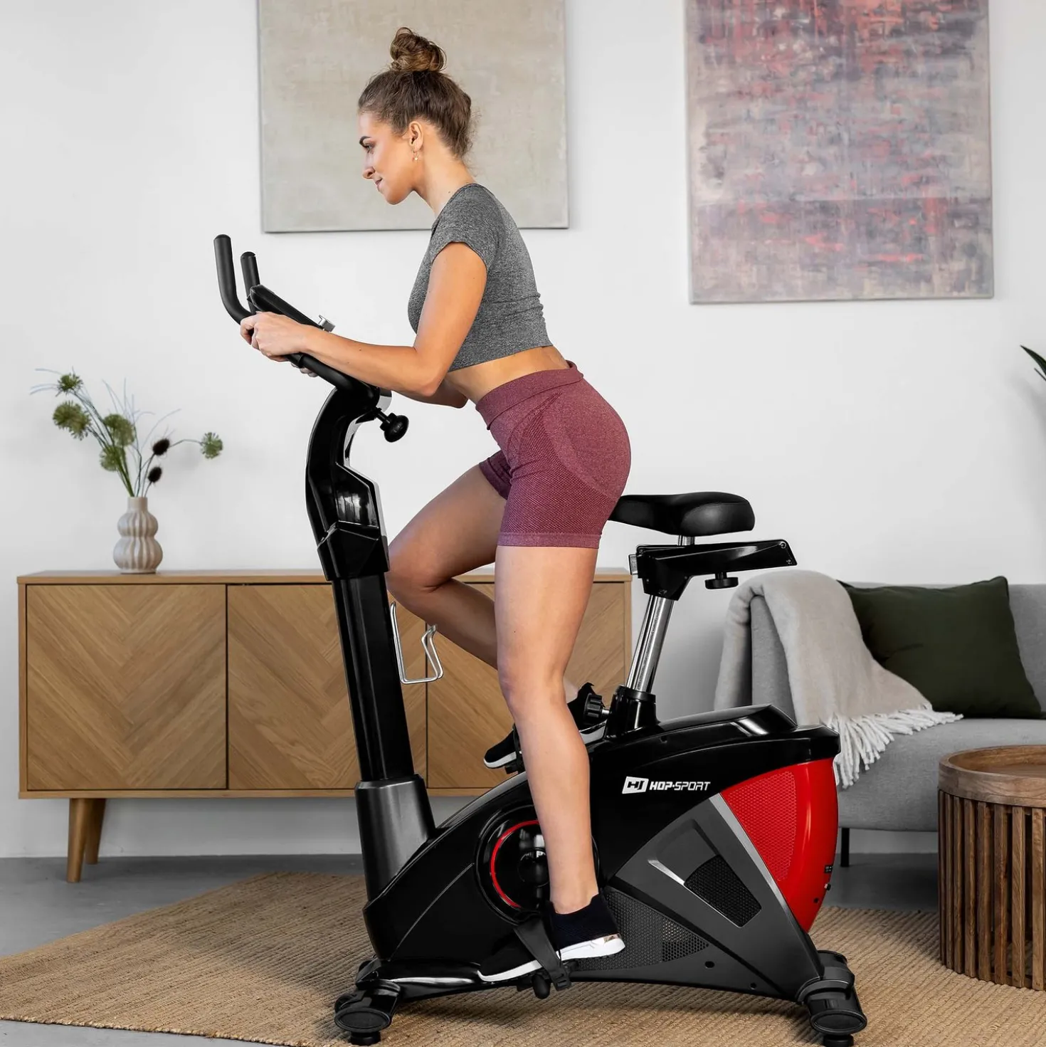 Rower elektryczno-magnetyczny HS-090H Apollo czerwony