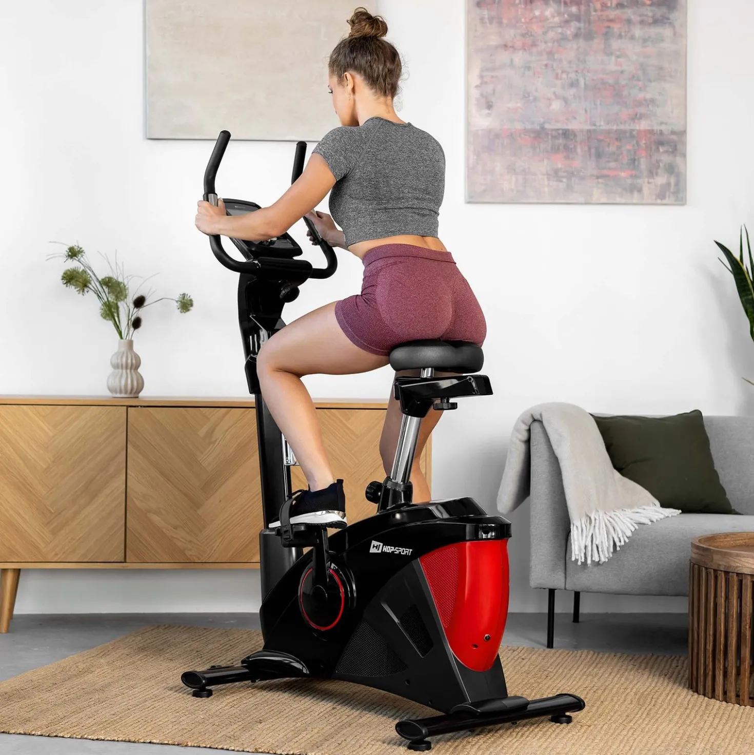 Rower elektryczno-magnetyczny HS-090H Apollo czerwony