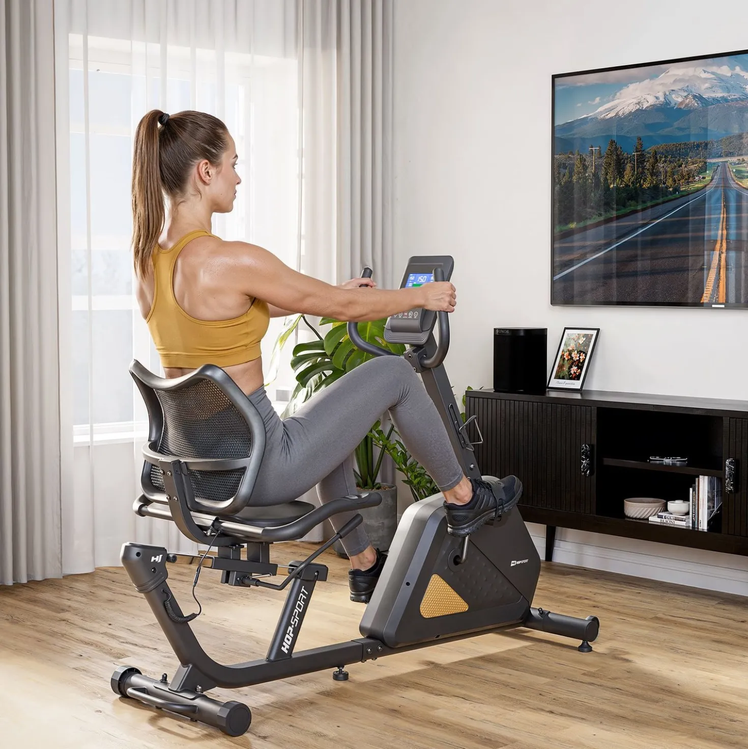 Rower leżący elektryczno-magnetyczny HS-4500L Arkil czarny-złoty