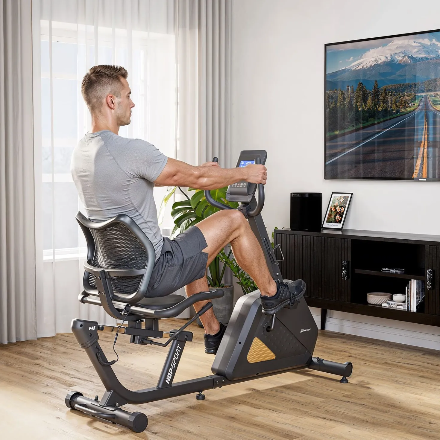 Rower leżący elektryczno-magnetyczny HS-4500L Arkil czarny-złoty