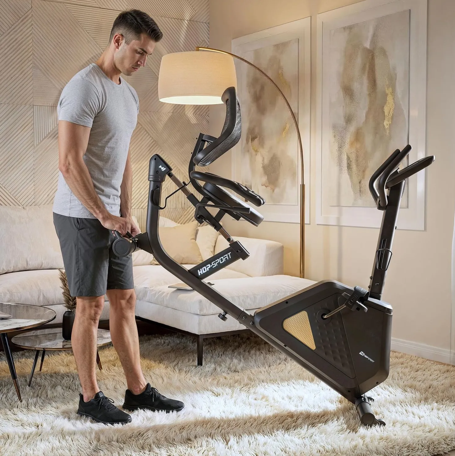 Rower leżący elektryczno-magnetyczny HS-4500L Arkil czarny-złoty
