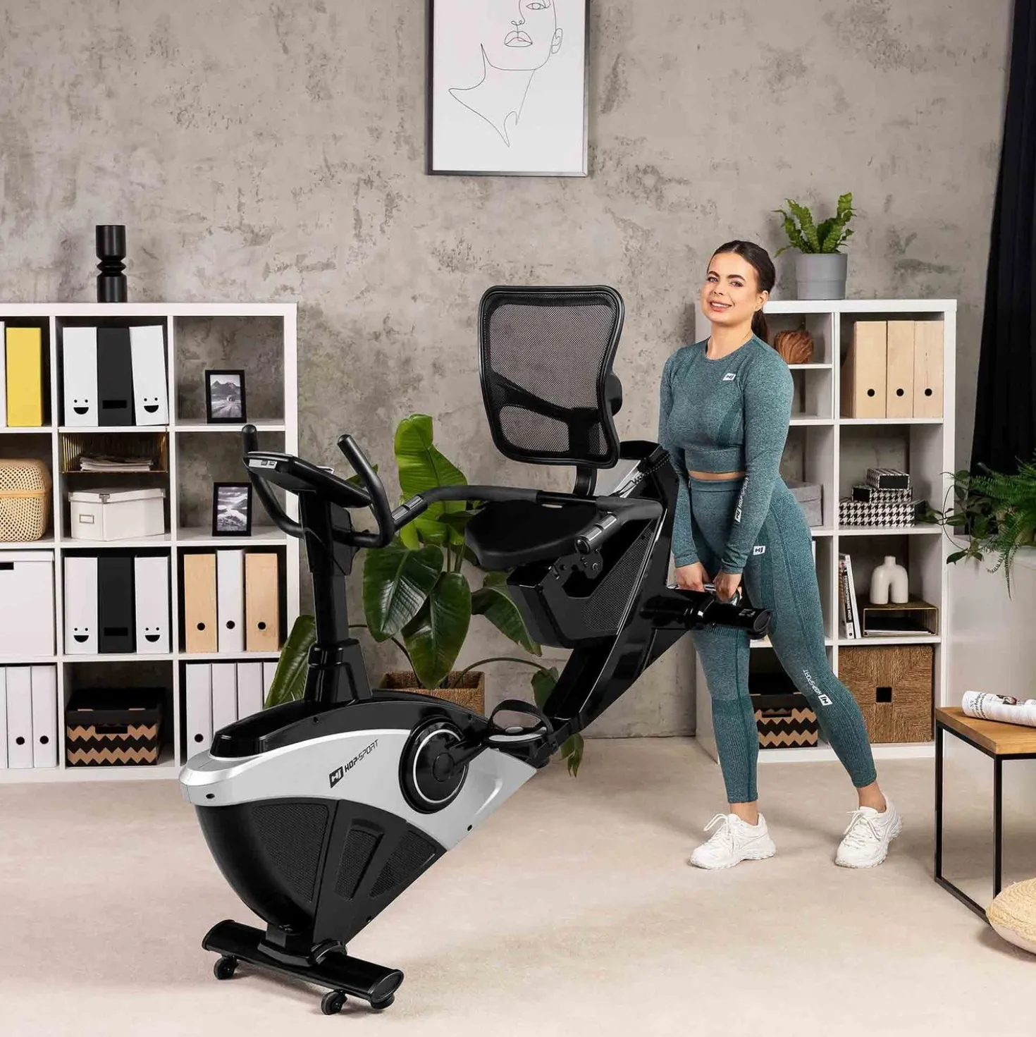 Rower leżący elektryczno-magnetyczny HS-070L Helix srebrny