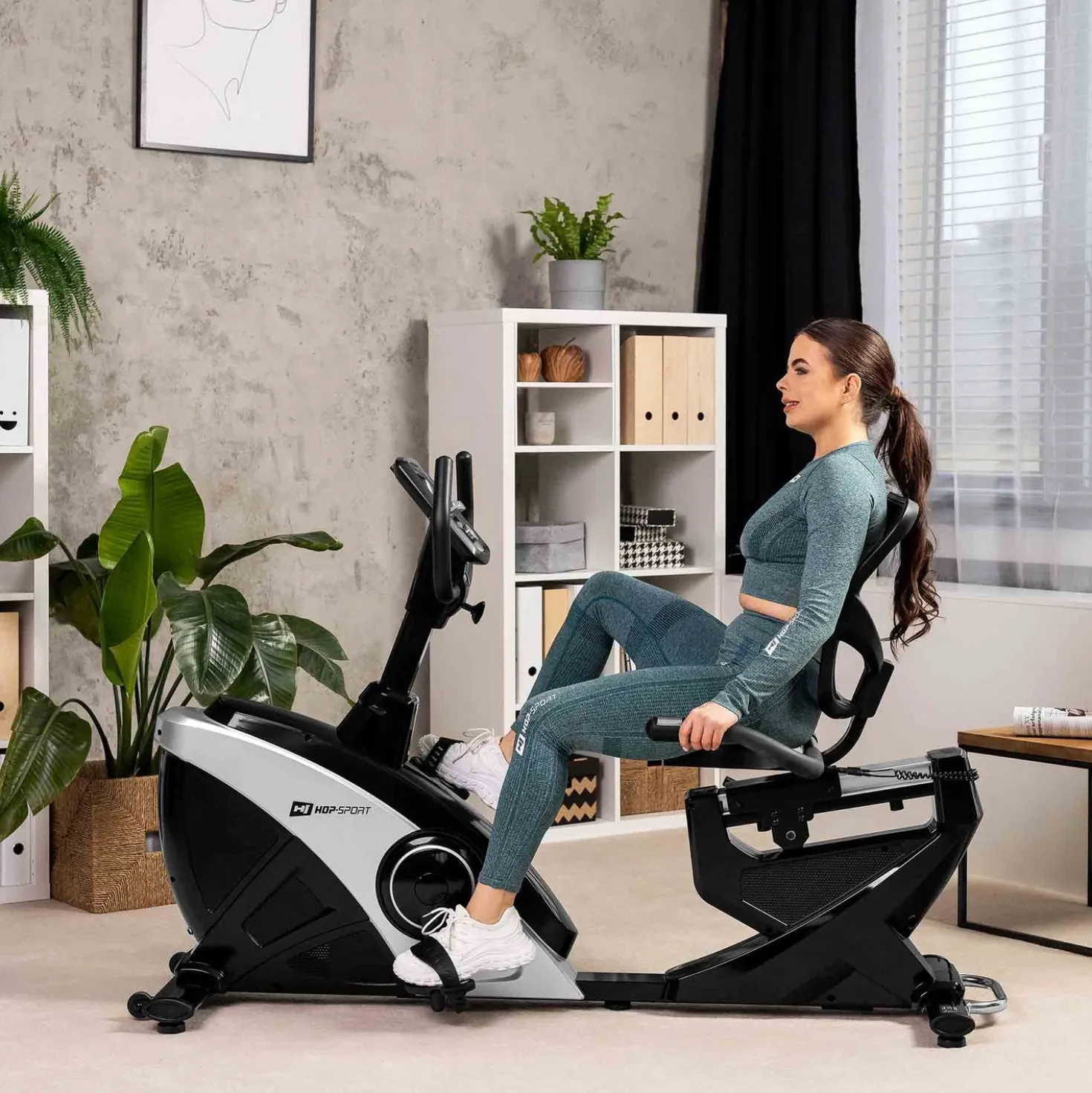 Rower leżący elektryczno-magnetyczny HS-070L Helix srebrny
