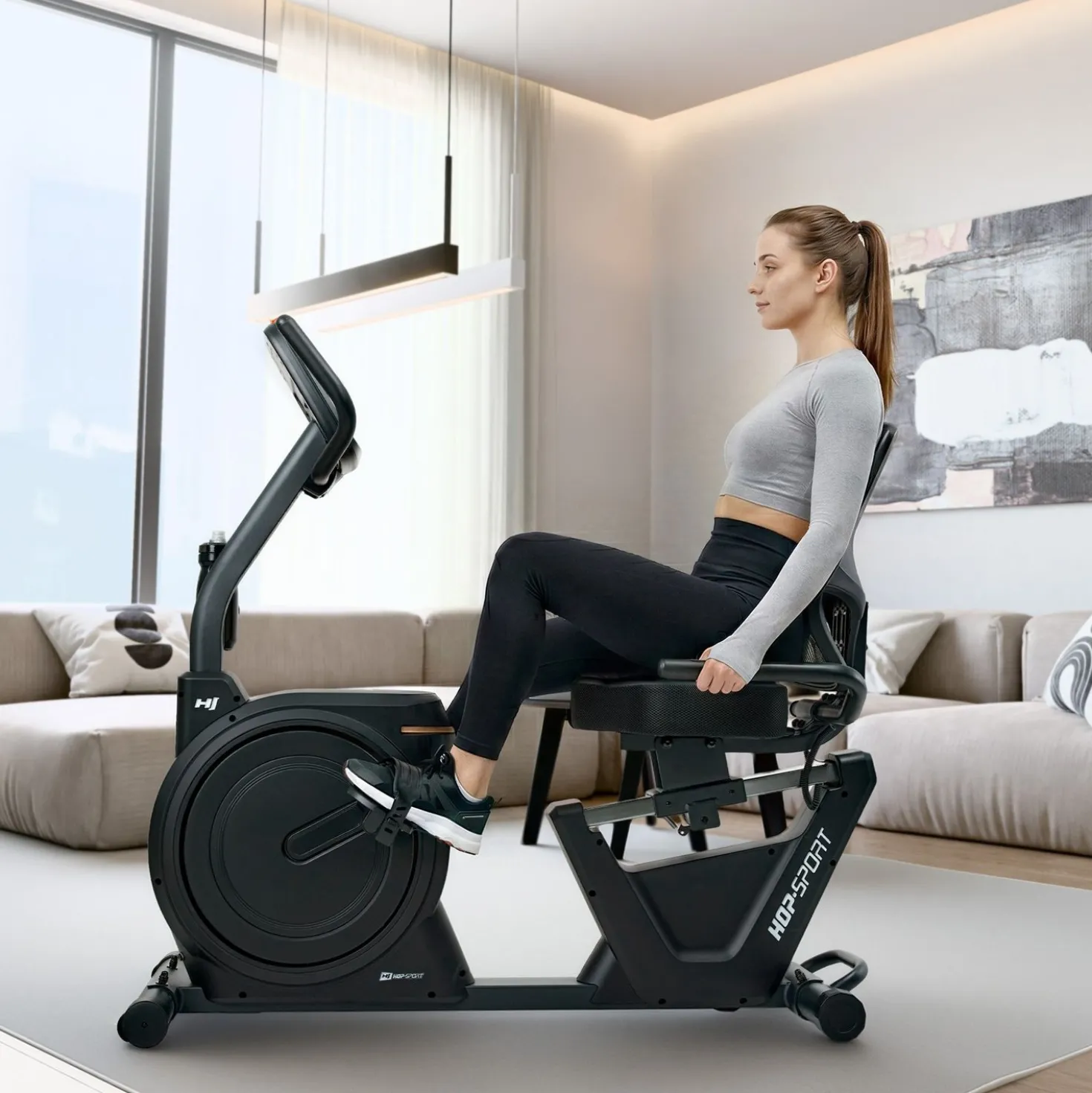 Rower leżący elektryczno-magnetyczny HS-5000L Ranker Czarny/Złoty