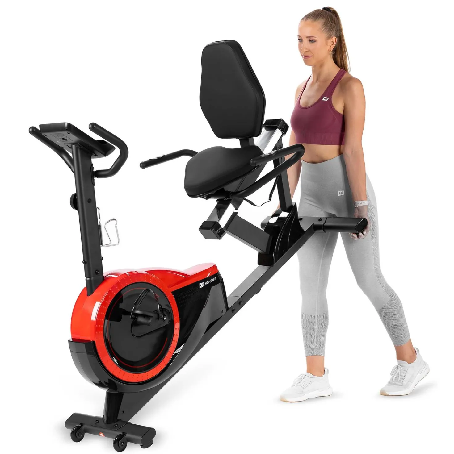 Rower leżący magnetyczny HS-060L Pulse czerwony