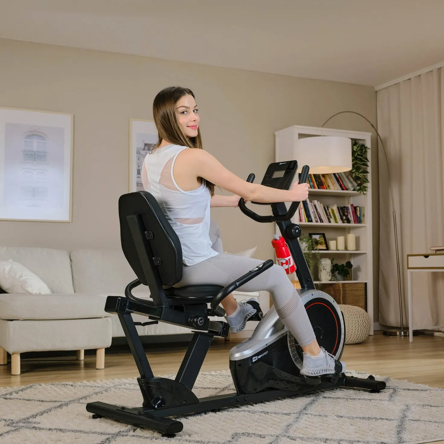Rower leżący magnetyczny HS-060L Pulse czerwony