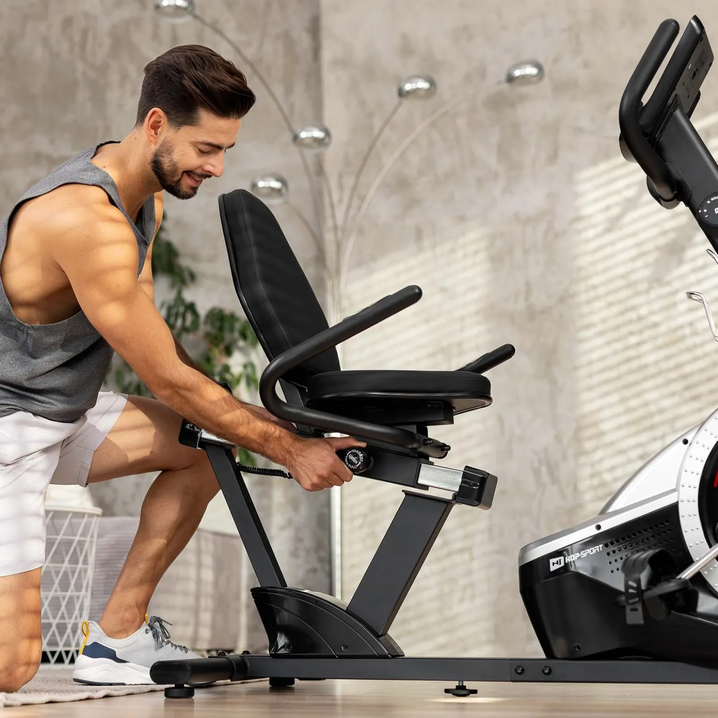Rower leżący magnetyczny HS-060L Pulse srebrny