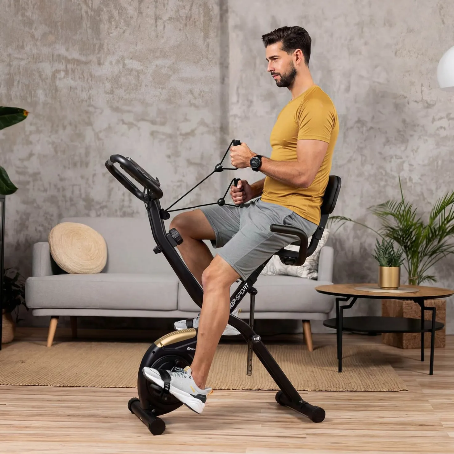 Rower magnetyczny składany X-bike HS-3030X Apeks złoty