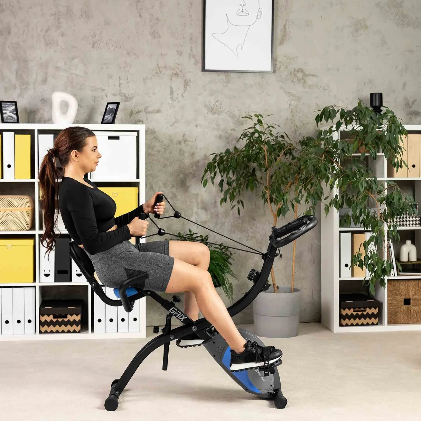 Rower treningowy składany Xbike HS-3010X Grix czarny